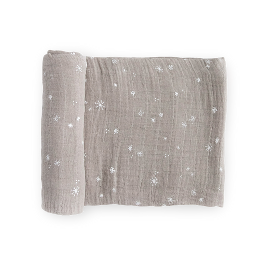 Cotton Muslin Swaddle Blanket - Snow Flurries