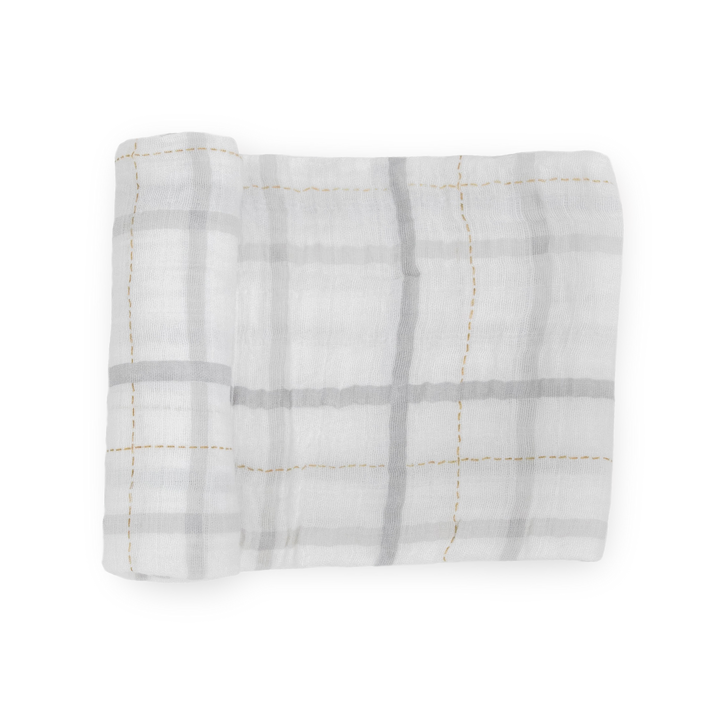 Cotton Muslin Swaddle Blanket - Grey Plaid