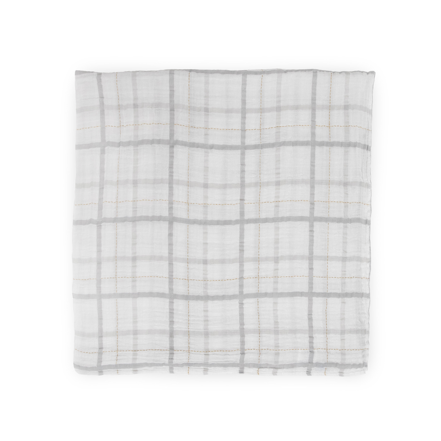 Cotton Muslin Swaddle Blanket - Grey Plaid