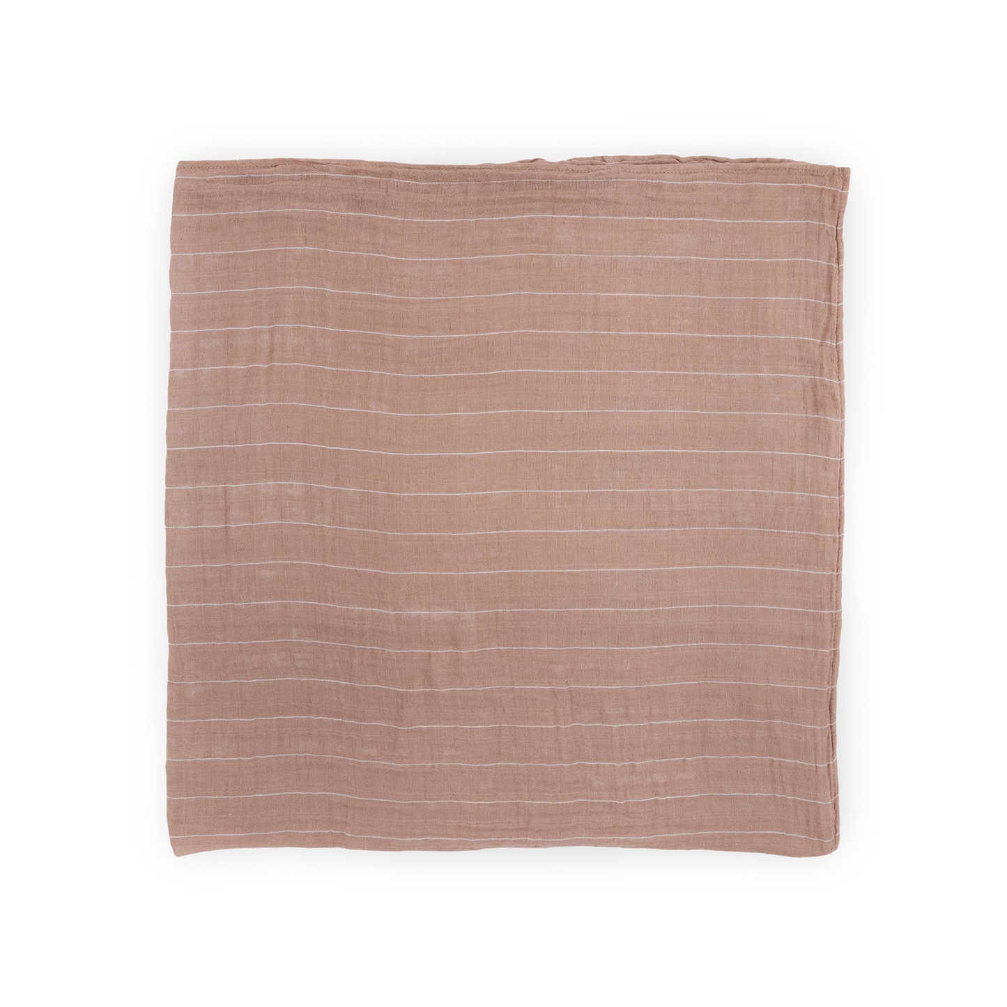 Cotton Muslin Swaddle Blanket - Mauve Stripe