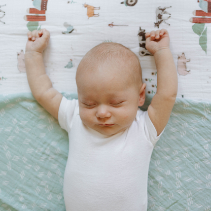 Cotton Muslin Swaddle Blanket - Misty Field