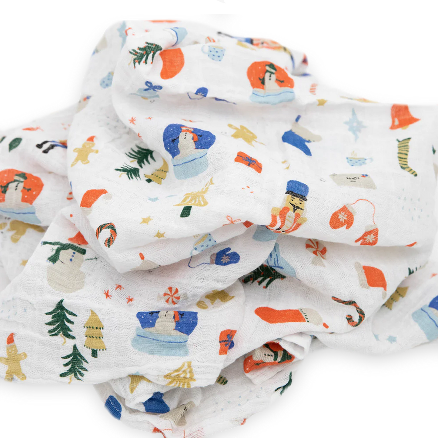 Cotton Muslin Swaddle Blanket - Christmas Time