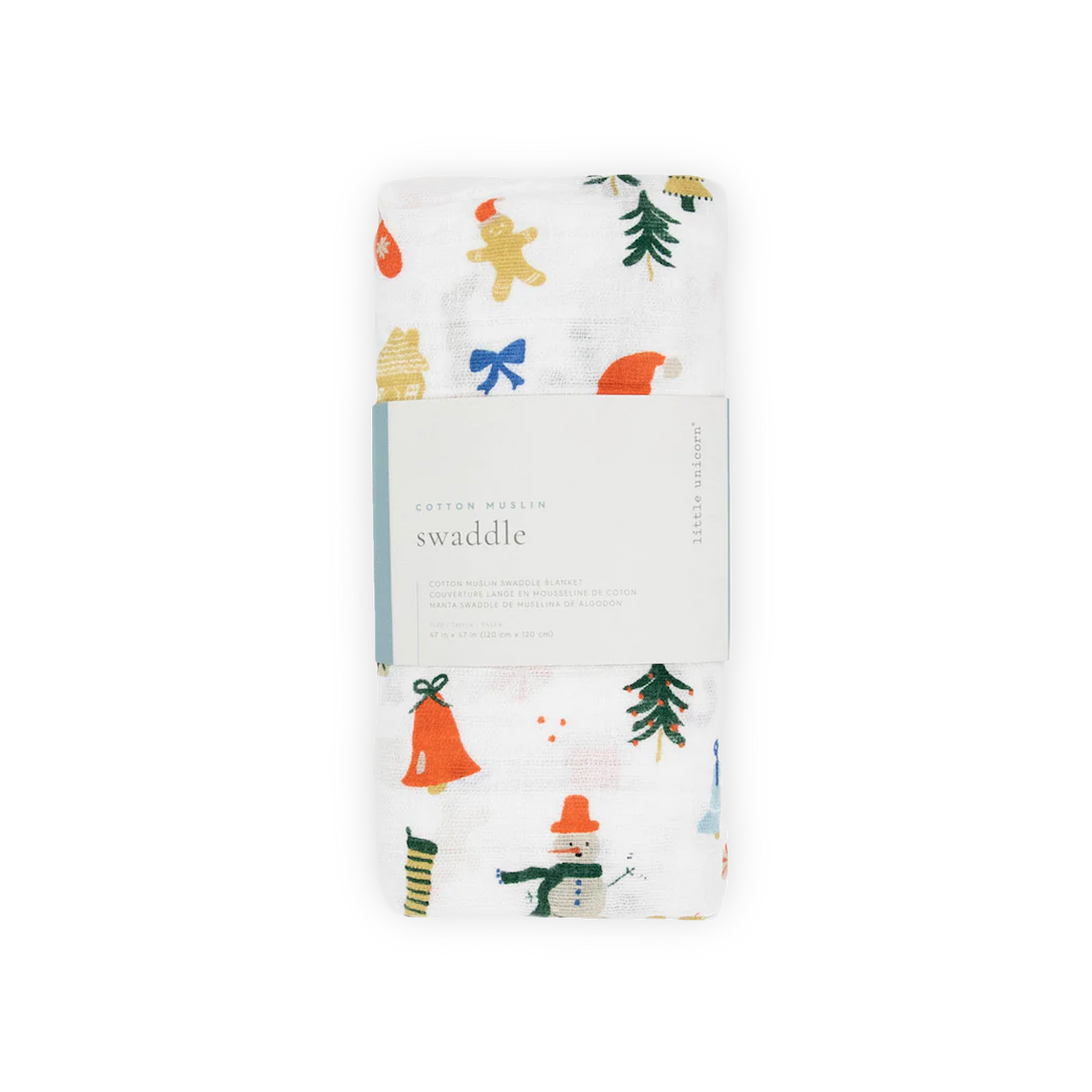 Cotton Muslin Swaddle Blanket - Christmas Time