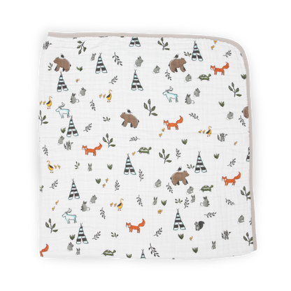 Original Cotton Muslin Quilt - Forest Friends