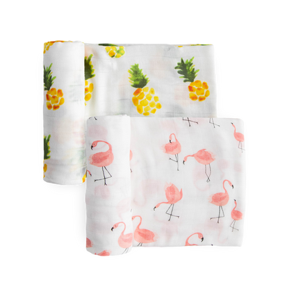 Deluxe Muslin Swaddle Blanket 2 Pack - Pink Ladies