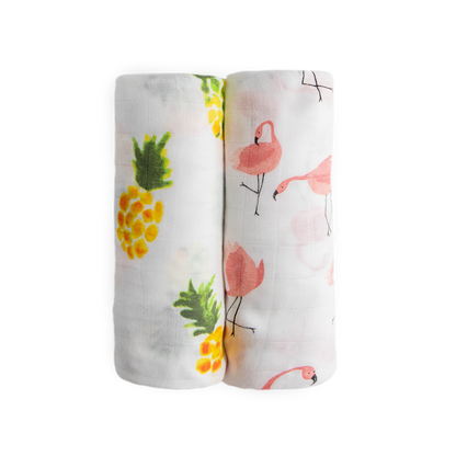 Deluxe Muslin Swaddle Blanket 2 Pack - Pink Ladies