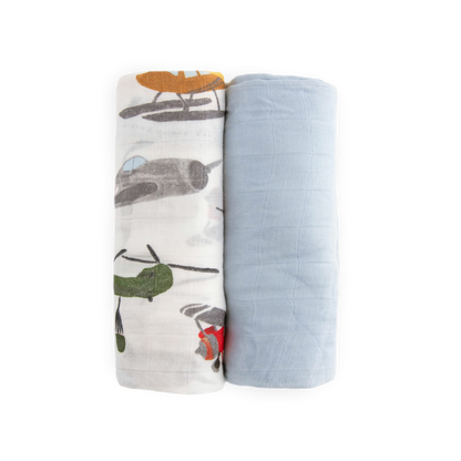 Deluxe Muslin Swaddle Blanket 2 Pack - Air Show