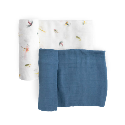 Deluxe Muslin Swaddle Blanket 2 Pack - Gone Fishing 2