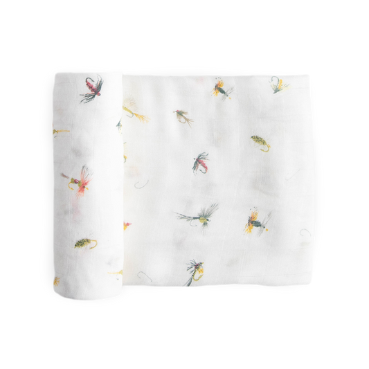 Deluxe Muslin Swaddle Blanket - Gone Fishing