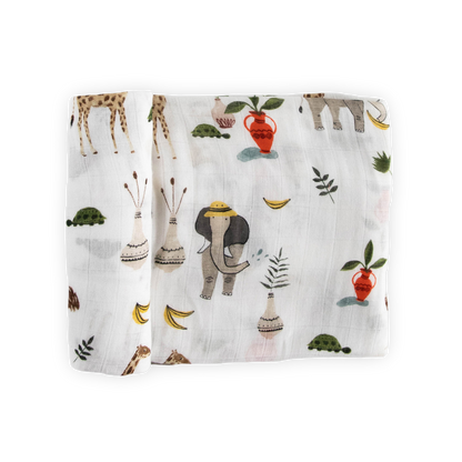 Deluxe Muslin Swaddle Blanket - Safari Social