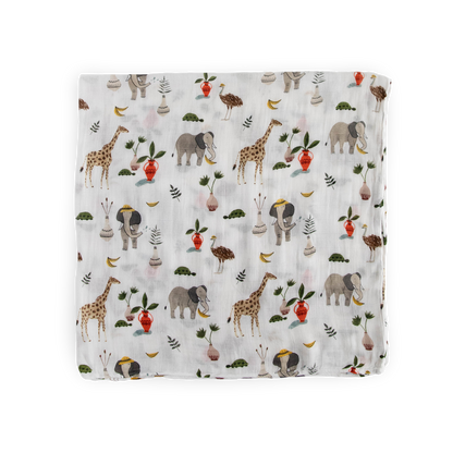 Deluxe Muslin Swaddle Blanket - Safari Social