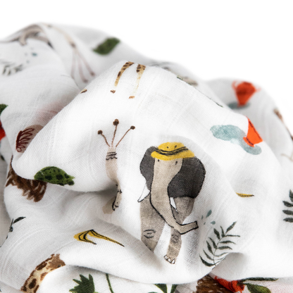 Deluxe Muslin Swaddle Blanket - Safari Social