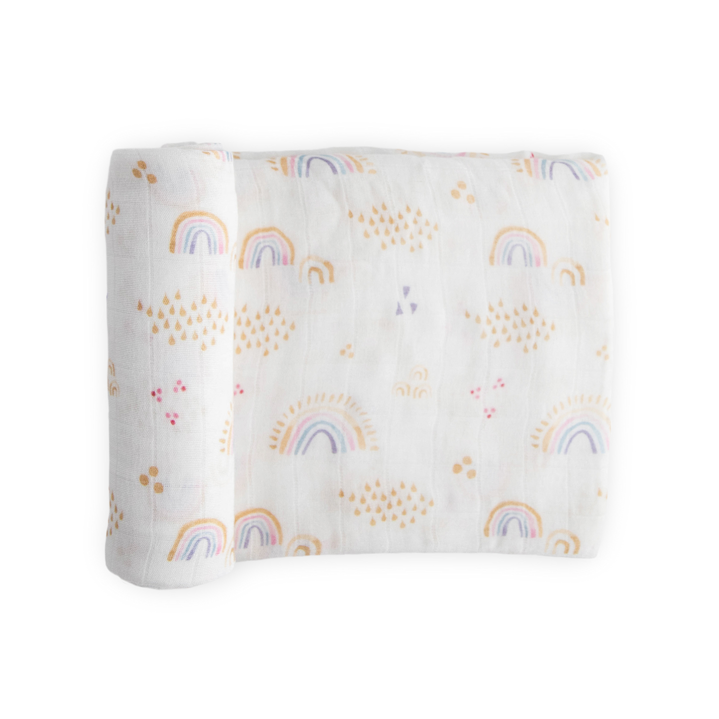 Deluxe Muslin Swaddle Blanket - Rainbows & Raindrops