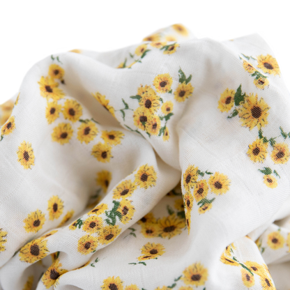 Deluxe Muslin Swaddle Blanket - Ditsy Sunflower