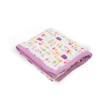 Cotton Muslin Quilted Throw - Brain Freeze