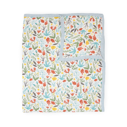 Cotton Muslin Quilted Throw - Meadow