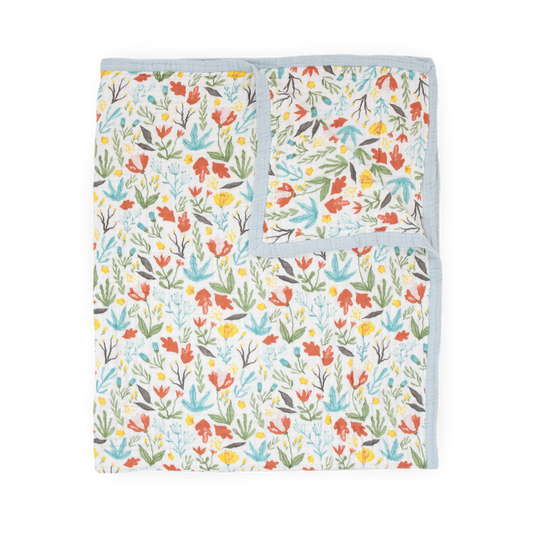 Cotton Muslin Quilted Throw - Meadow