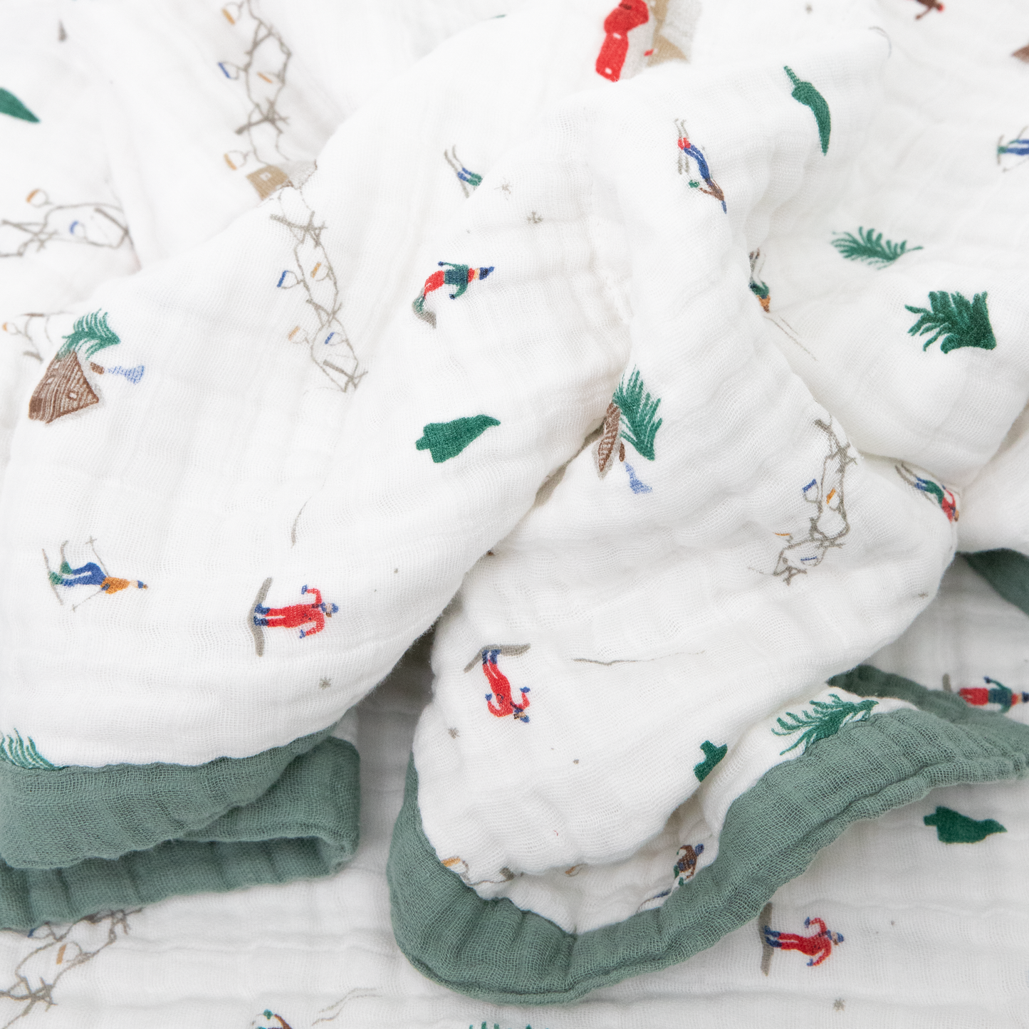 Cotton Muslin Quilted Throw - Powder Party