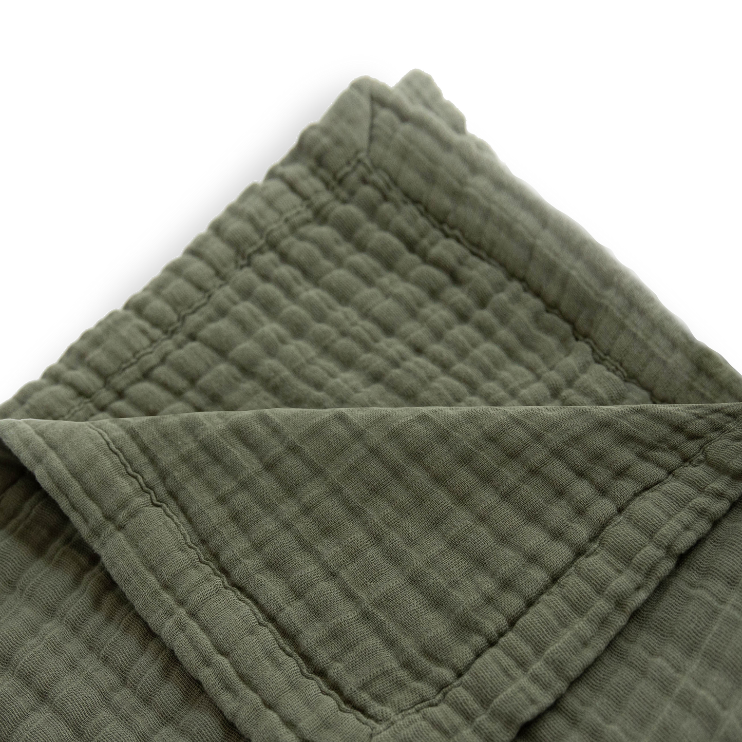 Cotton Muslin Quilted Throw - Fern