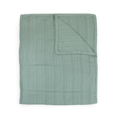 Deluxe Muslin Quilted Throw - Sage