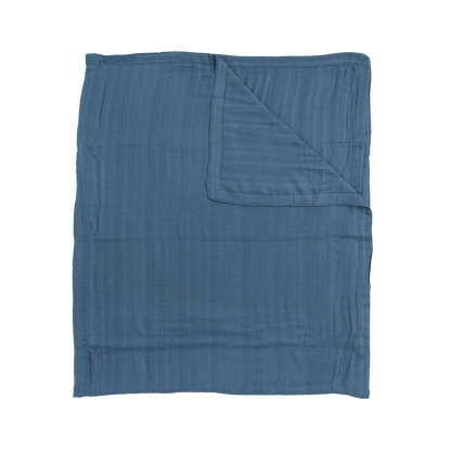 Deluxe Muslin Quilted Throw - Blue Dusk