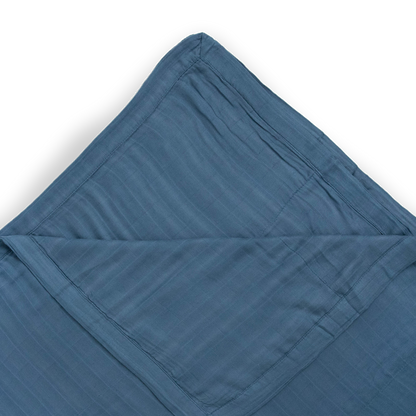 Deluxe Muslin Quilted Throw - Blue Dusk