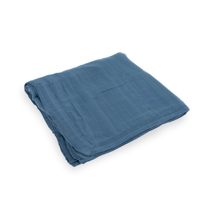 Deluxe Muslin Quilted Throw - Blue Dusk