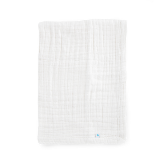 Cotton Muslin Baby Quilt - White