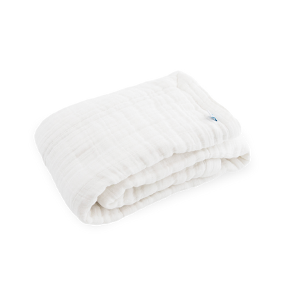 Cotton Muslin Baby Quilt - White