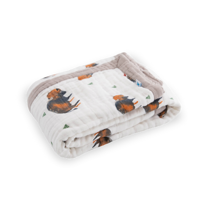 Cotton Muslin Baby Quilt - Bison