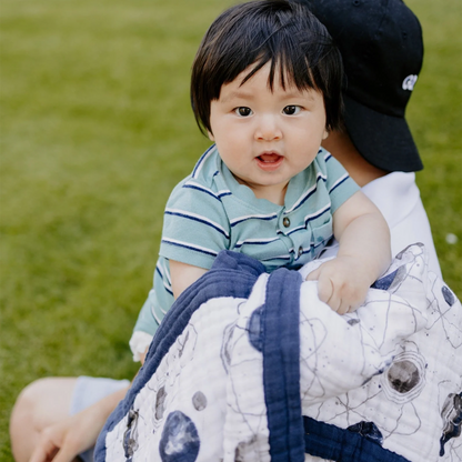 Cotton Muslin Baby Quilt - Planetary