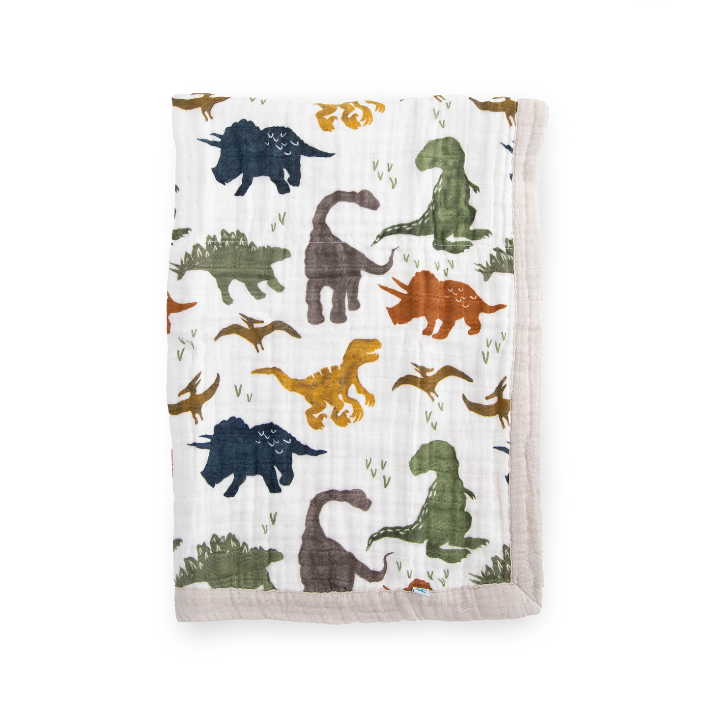 Cotton Muslin Baby Quilt - Dino Friends