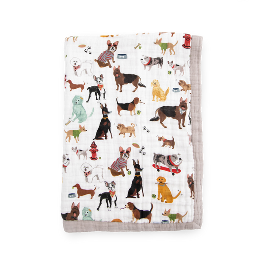 Cotton Muslin Baby Quilt - Woof