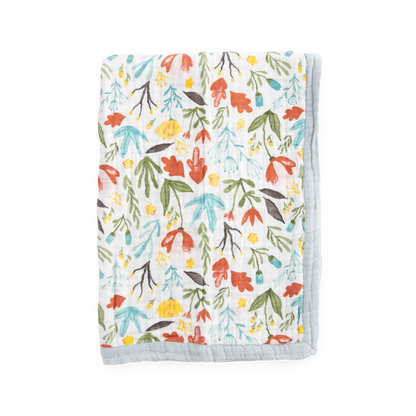 Cotton Muslin Baby Quilt - Meadow