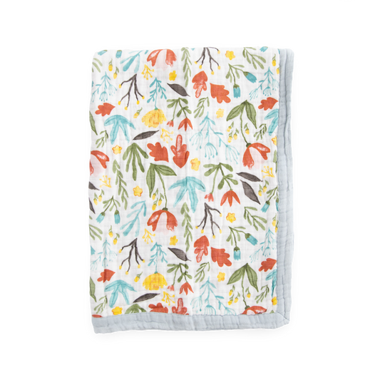 Cotton Muslin Baby Quilt - Meadow