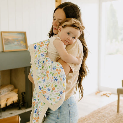 Cotton Muslin Baby Quilt - Mountain Bloom