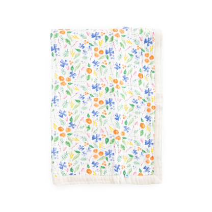 Cotton Muslin Baby Quilt - Mountain Bloom