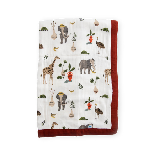 Deluxe Muslin Baby Quilt - Safari Social