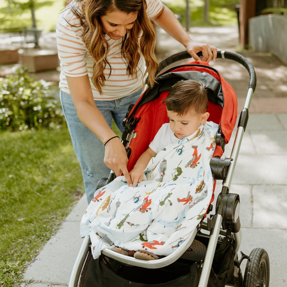 Deluxe Muslin Baby Quilt - Air Show