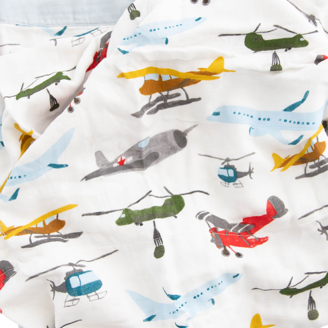 Deluxe Muslin Baby Quilt - Air Show