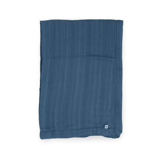 Deluxe Muslin Baby Quilt - Blue Dusk