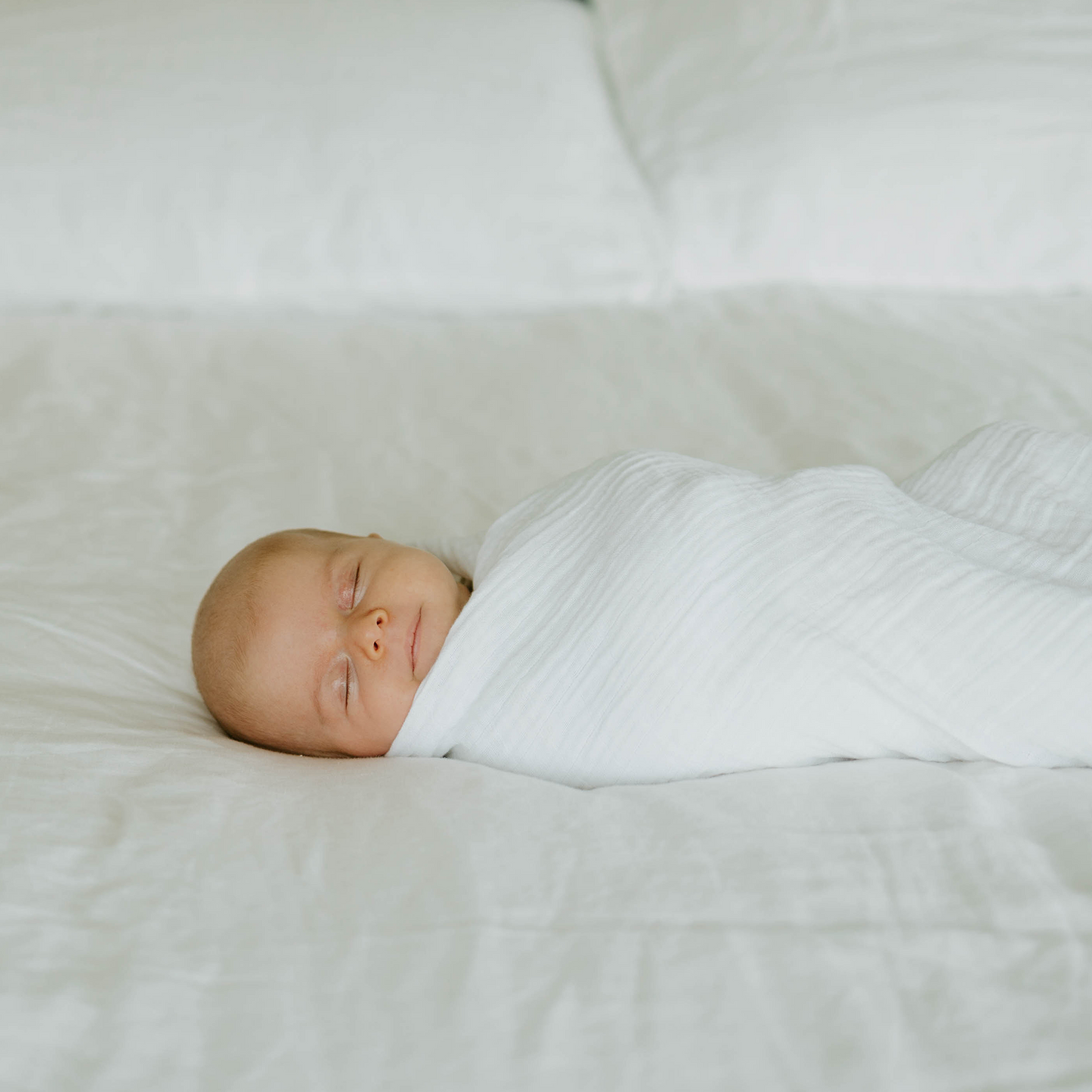 Organic Cotton Muslin Swaddle Blanket 2 Pack - White