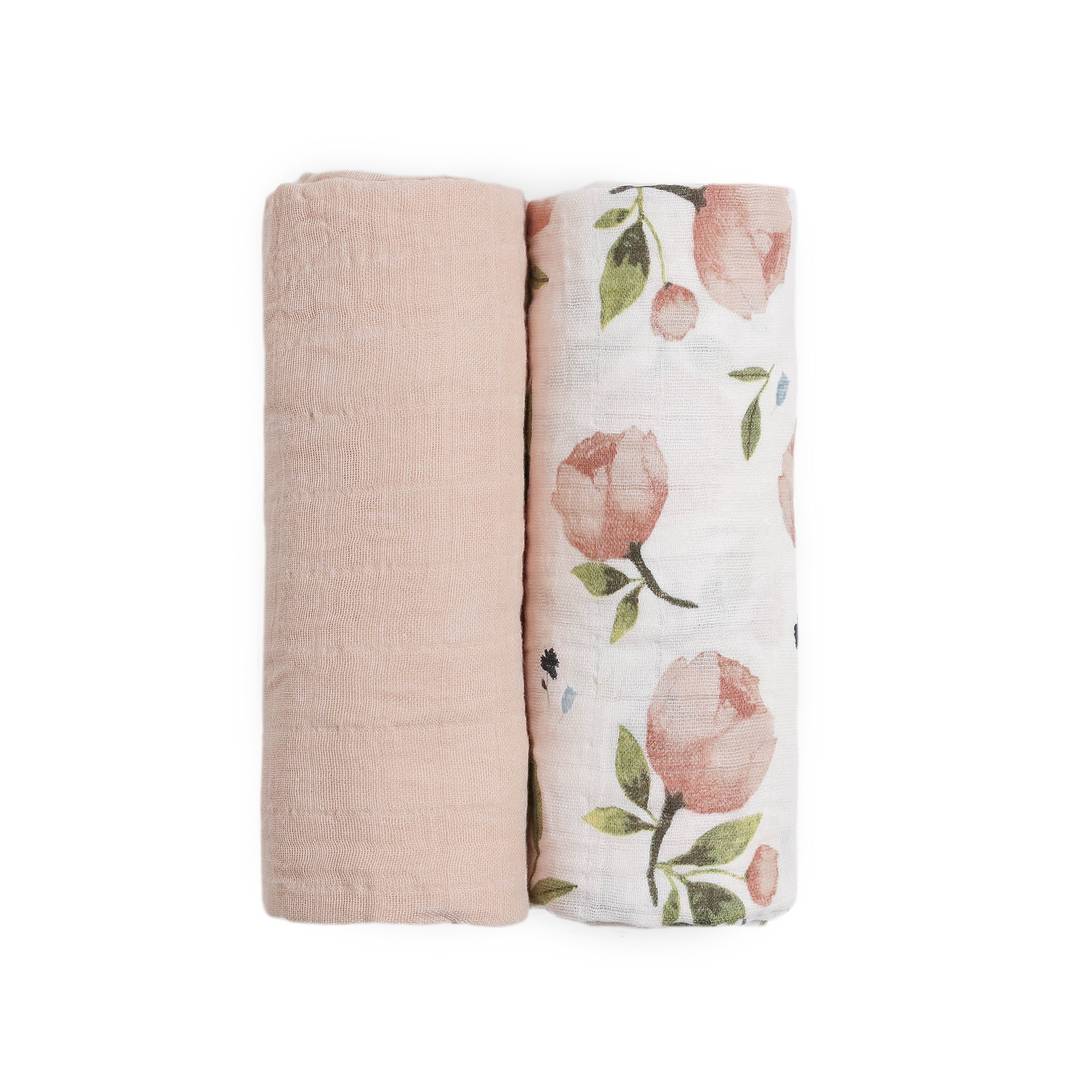 Organic Cotton Muslin Swaddle Blanket 2 Pack - Watercolor Floret