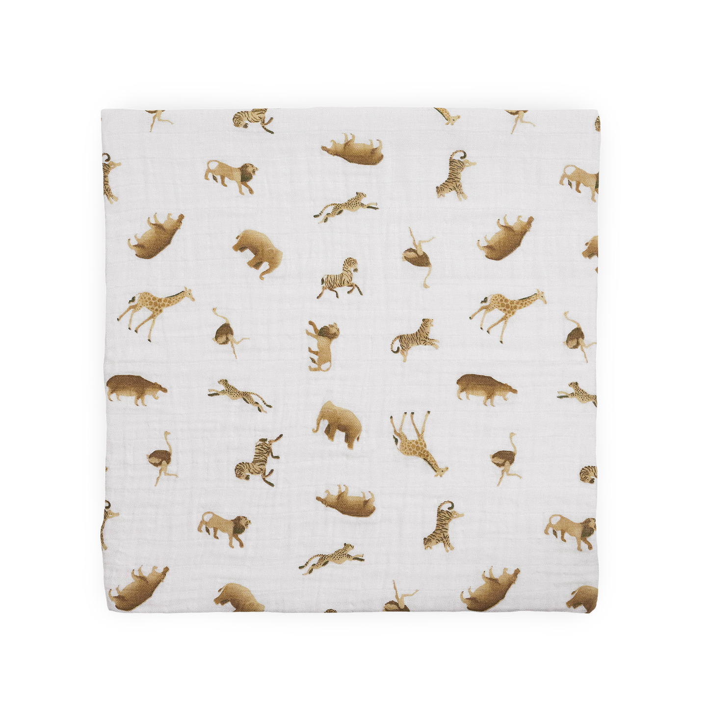 Organic Cotton Muslin Swaddle Blanket 2 Pack - Animal Crackers