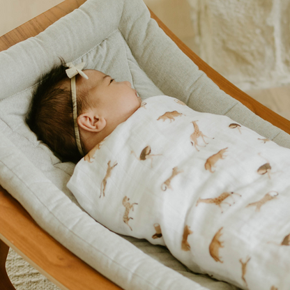 Organic Cotton Muslin Swaddle Blanket 2 Pack - Animal Crackers