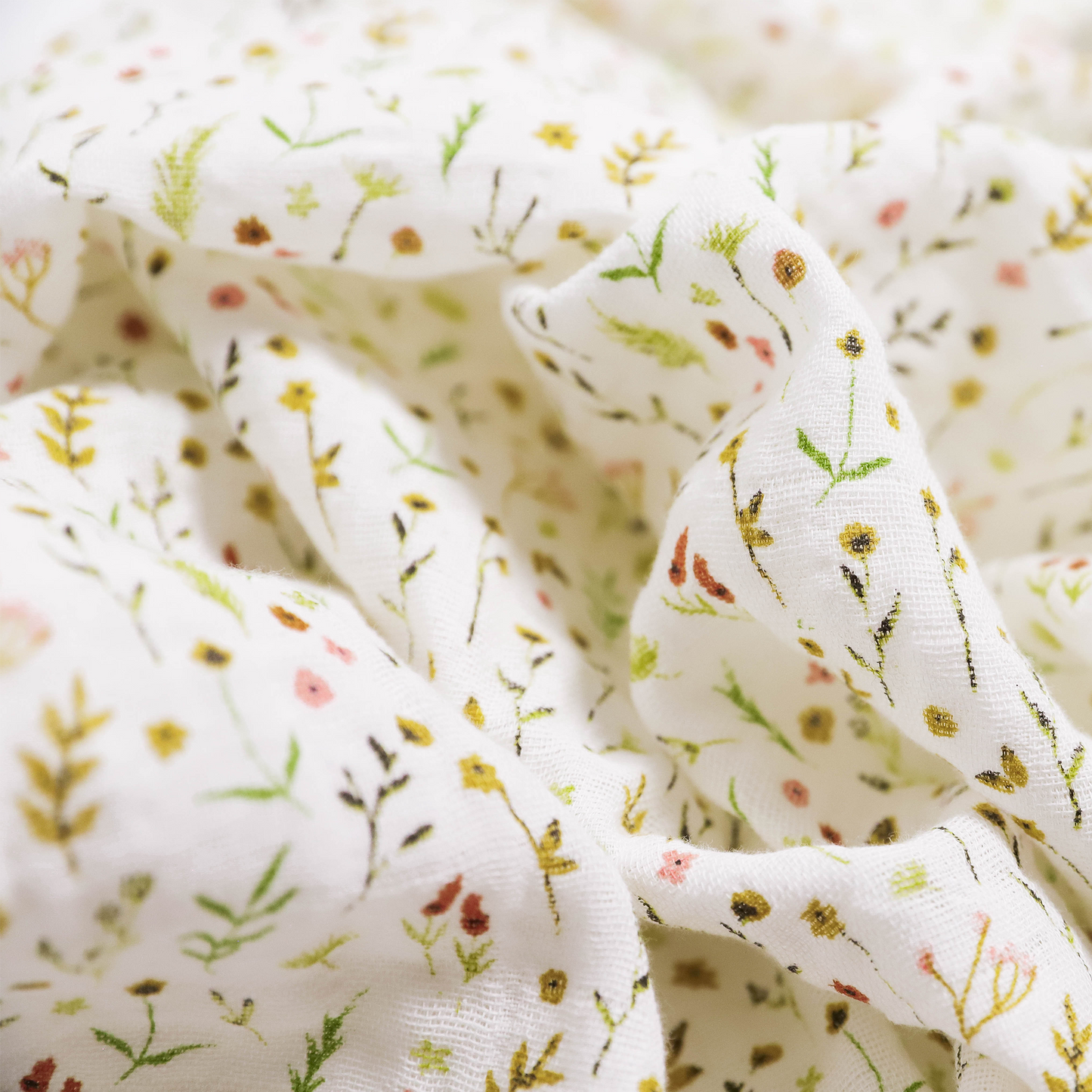 Organic Cotton Muslin Swaddle Blanket 2 Pack - Floral Field