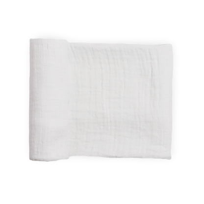 Organic Cotton Muslin Swaddle Blanket - White