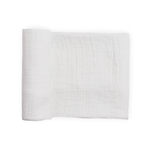 Organic Cotton Muslin Swaddle Blanket - White