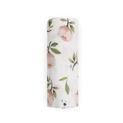 Organic Cotton Muslin Swaddle Blanket - Watercolor Floret