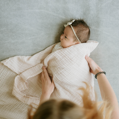 Organic Cotton Muslin Swaddle Blanket - Rosie